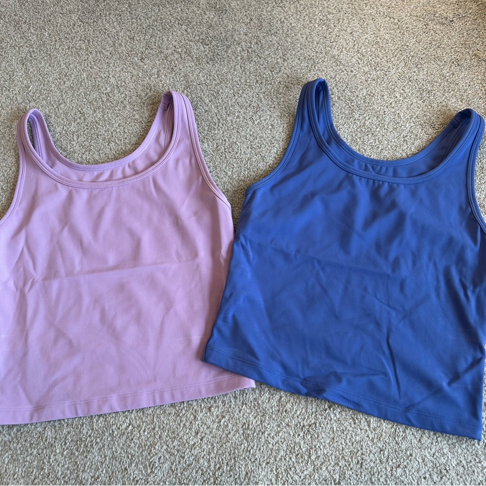 Set of 2 CRZ YOGA Tank Tops - Lavender and Periwinkle